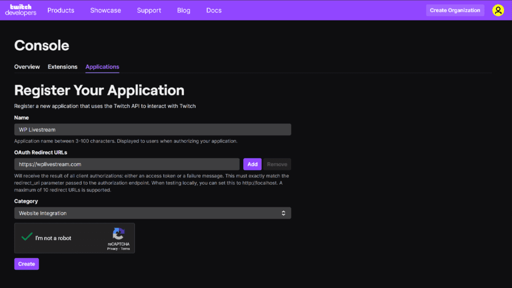 Support  Twitch Developers